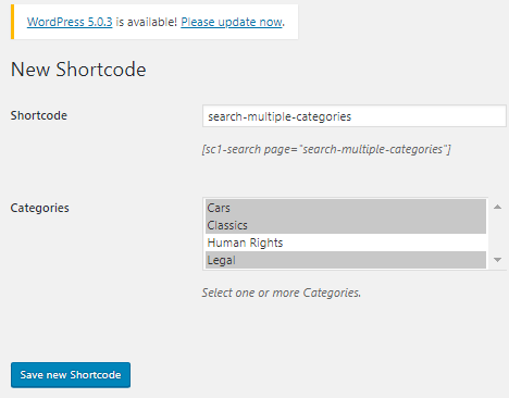 Create New Shortcode
