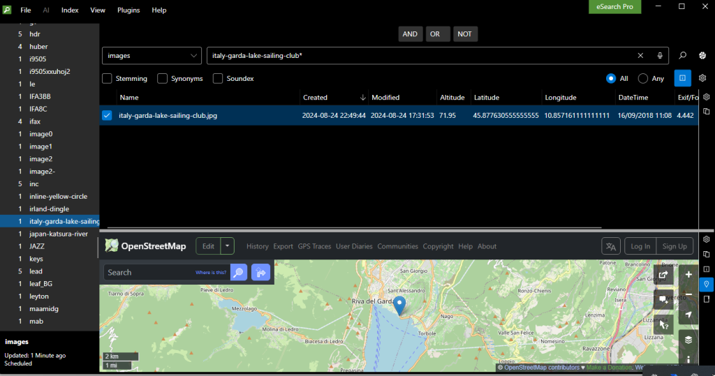 Scheduled index updates. Geolocation markers.